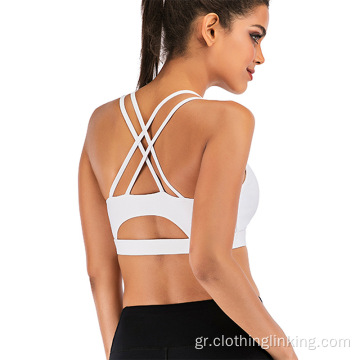 Sexy Open Back Μεσαία Υποστήριξη Γιόγκα Σουτιέν